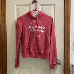 Red Abercrombie Hooded Sweatshirt